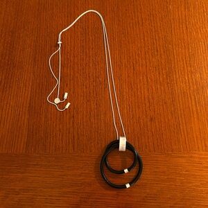 Sweet Lola Women's Silver Plated Adjustable Chain with Black Leather Pendants